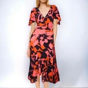 Abel The Label Clare Boho Dainty Flutter Sleeve Peasant Maxi Dress sz Medium